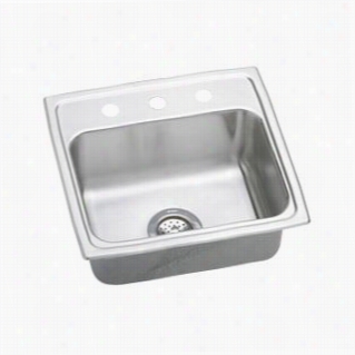 Elkay Lrad1919650 Lustertone 19&auot;" Top Mount Singl Bowl Satinlss Steel Sink