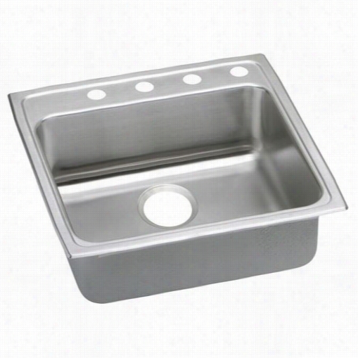 Elkay Lrad222250 Gourmet Lustertone Stainless Steel 22"" X 22""  X 5&qu Ot;" Single Bowl Top Mount  Sink