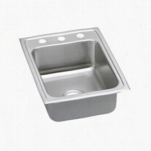 Elkay Lradq1722450 Lustertone 4-1/2"" Drop-in Sole Bowl Stainless Steel Sink