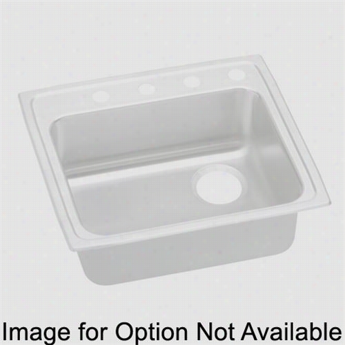 Elkay Lradq252155r5 Lustetone 5-1/"" Chief Moujt Single Bowl 5 Hol E Right Drain Stainless Steel Sink