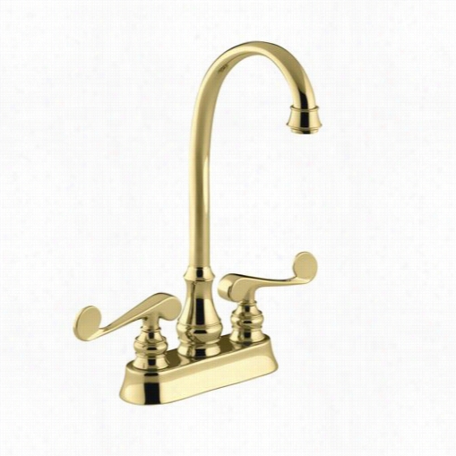 Kohler K-16112-4 Revival Amusement Sink Faucet Scroll Lever Handles