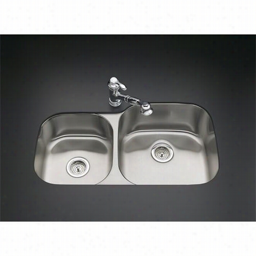 Kohler K-3356-l Undertone Undermount Eextra Large/medium Double Bowl Kitchen Sink