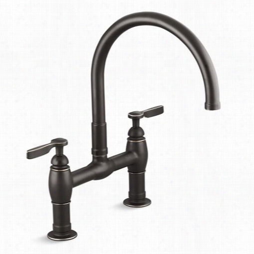 Kohler K-6130 Parq Deck Mount Kitchen Bridge Faucet