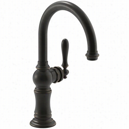 Kohler K-99264 Artifacts Single Hole Bar Sink Faucet With 13-1/16"" Swing Spout And Arc Spout Design