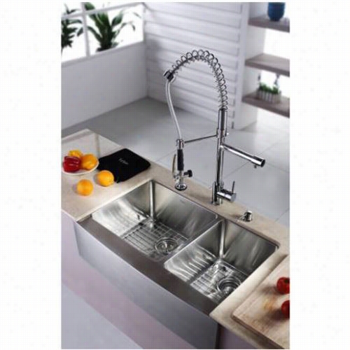 Kraus Kpff-1602-ksd-30 Commercial Style Pre-rinse Single Handle Pull Down Kitchen Faucet And Soap Dispenser