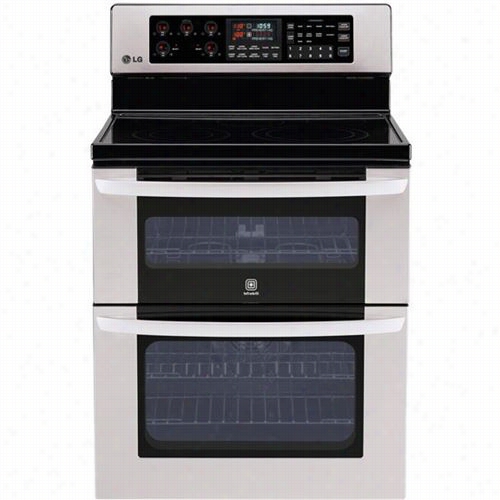 Lg Lde3017st 6.7 C.u Ft. Doubling Oven Electric Range With Convecttion And Infragriol Broiler In Unsullied Steel