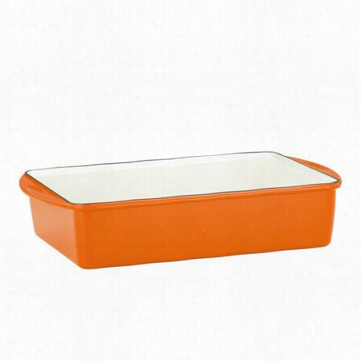 Mario Batali 826785 Enameled  Persimmon Cast Iron Deep Lasagna/roast Er