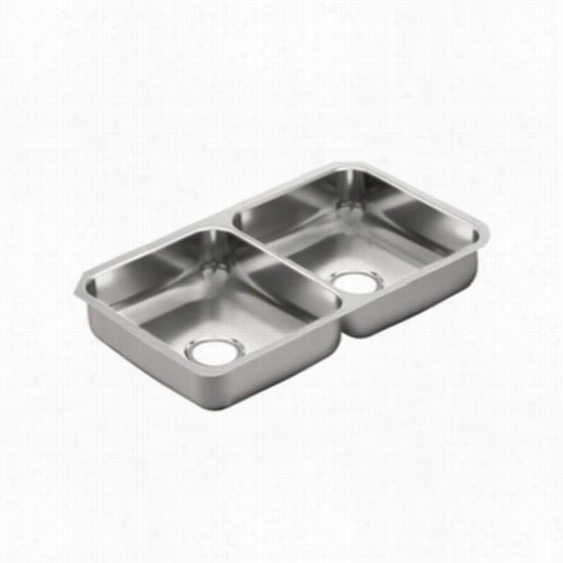 Moen G20214 2000 Series 31--1/4"&uot;l X 18""w X 6&quuot;"d Undermount Double Basin Kitchen Sink