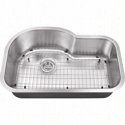 Schon Scsbe18 All-in-one Undermount 29-1/2&quo T;&qout;w No Hole Single Bowl Kitchen Sink  In Stainless Steel