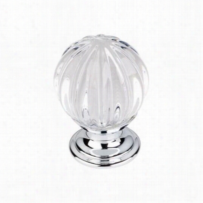 Top Knobs Tk127pc Crystal 1-1/8"" Clear M Elon Crystal Knob With Polished Chroe Base