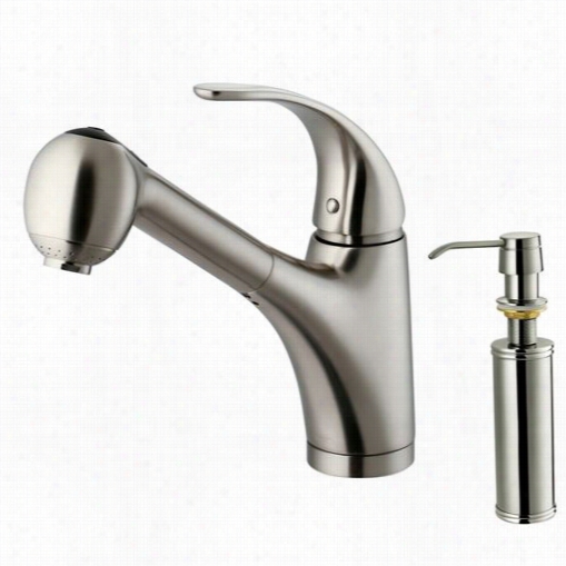 Vigi Vg02011stk2 9-3/4""h Pull Out Sprayk Itcyen Faudet In Stainless Steel With Soap Dispenser