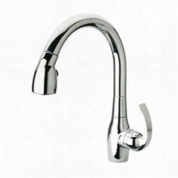 Whitehaus Whus591m Mertohaus Gooseneck Swivel Faucet With Pulldown Spray And Curved Lever Handle