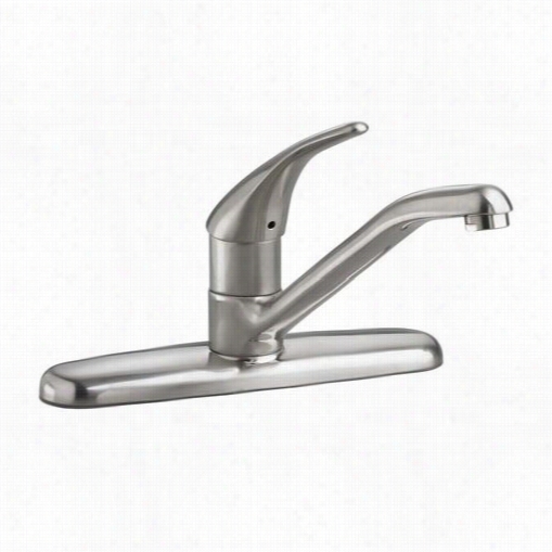 Americ An Standard4 175.500f15.075 Colony Soft Swivel Spout Kitchen Faucet In Tainless Case-harden With 1.5 Gpm Aerator Less Side Foam