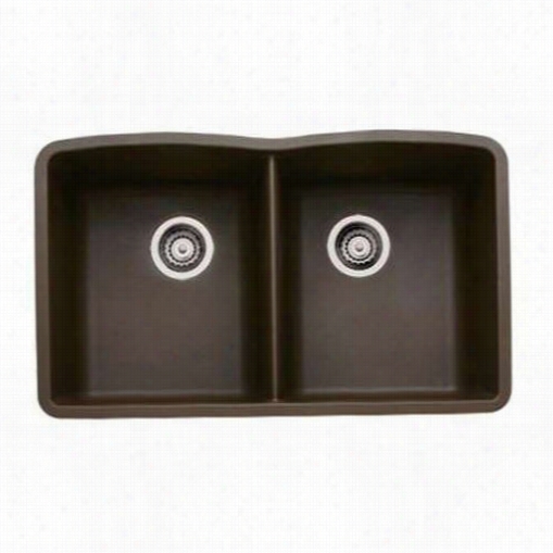 Blanco 440182 Diamond Cafe Brown Equal Double Bowl Silgranit Undermount Kitchen Sink