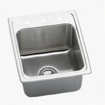 Elkay Dlr1720100 Lustertone 20"" Top Mount Single Bowl Stainless Stee L Sink