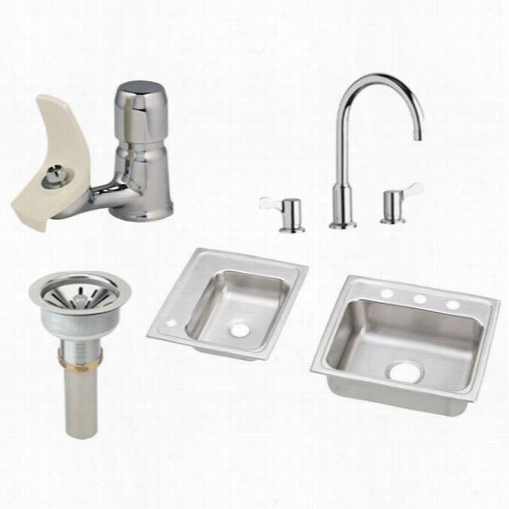 Elkay Drkad22341740lc 18 Gauge Stainless Steel 34"" X 17"" X &4quot;"h Left Double Bowl Top Mount Sink In The Opinion Of Faucet Kit