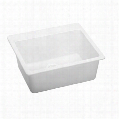 Elkay Elg2522wh0 Epicure 25"" Top Mount Single Bowl Granitw Sink Whjte