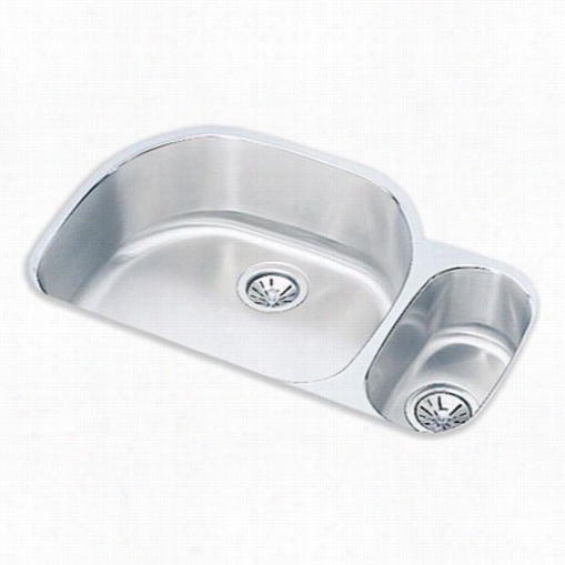 Elkay Elhu3221r Lustertone Ddouble Bowl Underount Sink Small Bowl On Right