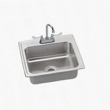 Elkay Lr2219c Lustertone 22"" X 19-1/2"" Sink Packae With Faucet Anddrain