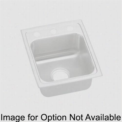 Elkay Lrad131660mr2 Lustertone 6"" Rise To The ~ Of Mount Single  Bowl 2 Hole Middle/right Stainless Steel Sink