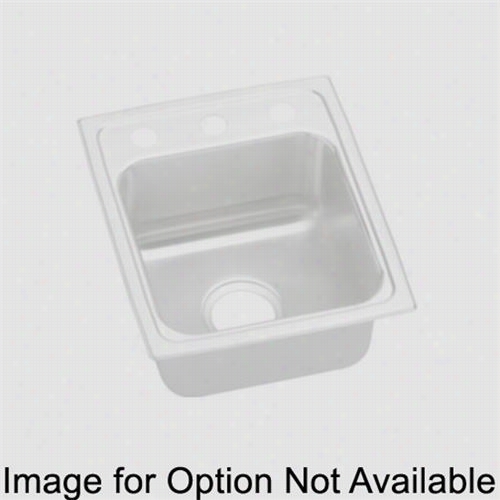 Elkay Lrad151740mr2 Lustertone 3-7/8"" ; Top Mount Single Bowl 2 Hole Middle/right Stainless Steel Sink