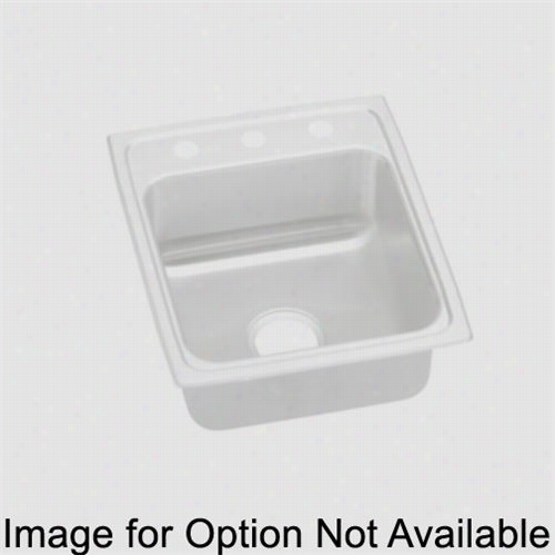 Elkay Lradq152265mr2 Lustertone 6-1/2"" Top Mount Singgle Hollow 2 Hle Middle/right Stainless Ssteel Sink