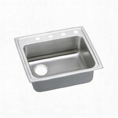 Elkay Lradq2219655l0 Lustertne  6-1/2"" Top Mount Single Bowl Left Ddain Sainless St Eel Sink