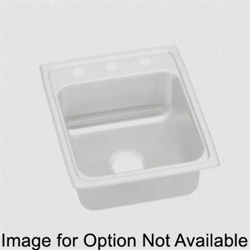 Elkay Lrq1720mr2 Lustertone 20"" Top Mount Single Hollow 2 Hole Middle/right Stainless Steel Sink