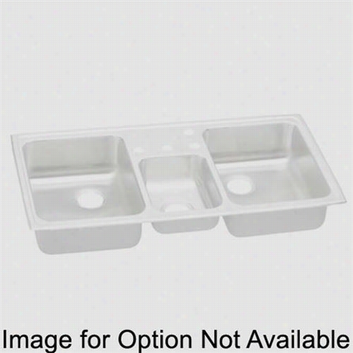 Elkaay Psmr43225 Pacemaker 22"" Drop In Threefold Bowl 5 Hole Stainelss Steel Sinks