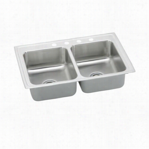 Elkay Psrq33220 Pacemaker 33"" Top Mount Double  Bowl Stainless Steel Sink