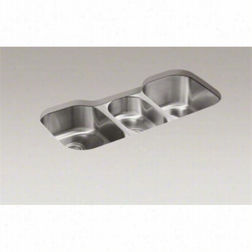 Kohelr K-4166-l Udertone Undermount Triple Bowl Kitchen Sink