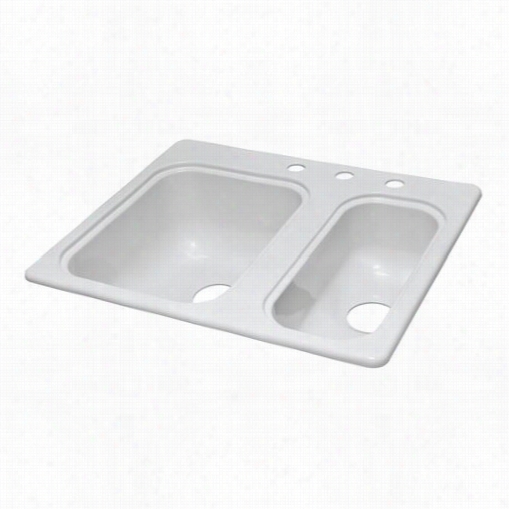 Lyon S Industries Dks Style K 3 Hole Double Basin Acrylic Kitchen Sink