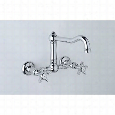 Rohl A1456x-2 Wall Mounted Faucet With Five Spoke Handles