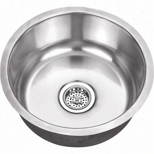 Schon Scsbr18 All-in-onne Undermount 16""w No Hole Single Bowl Kitchen Sink In Stainlsss Steel