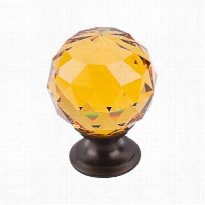 Top Knobs Tk112orb Additions 1-3/8""w Amber  Crystal Knob With Oil Rubbed Bronzeb Ase