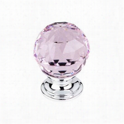 Top Knobs Tk117pc Crystal 1-1/8"" Pink Crystal Knob With Polished Chrome Base