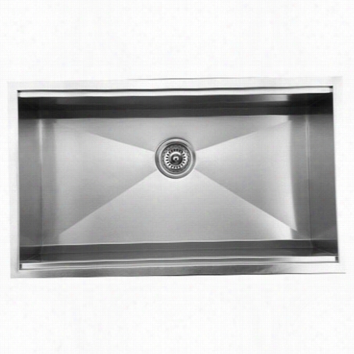 Ukinox Dsl813 30"" X 15"" Zero Radius Single Basin Stainless Steel Undermount Kitchen Sink