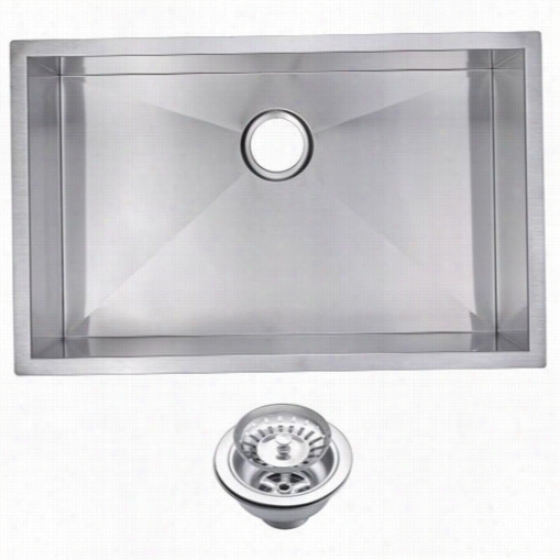 Water Creation Sss-us-3019a 30"&qjot; X  19"" Zero Radius Single Bowl Stainless Steel Hand Made Undermount Kitchen Sink With Drain And St Rainer