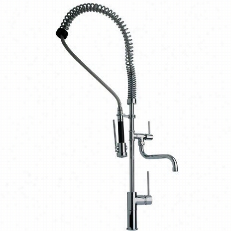 Whitehaus Whlx78559 Metrohaus Commercial Single Hole Faucet In Hcrome Polished With Control Levers