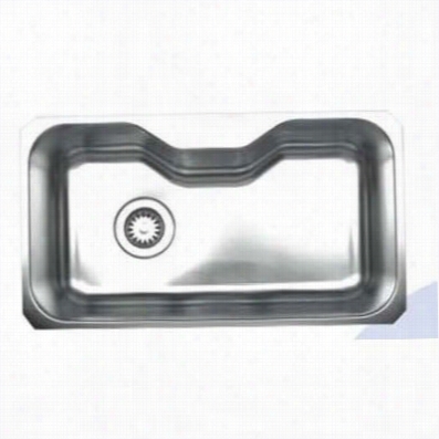 Whitehaus  Whnua3016 Noqh's 32-1/2"" Single Bowl Undermont Sink In Brushed Stainless Steel