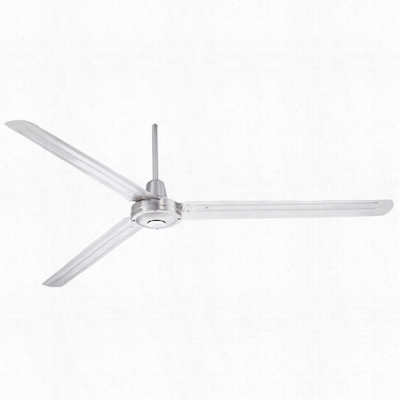 Contemporary 72"&qut; Turbina Xl␞ Br Ushed Steel Damp Ceiling Fan