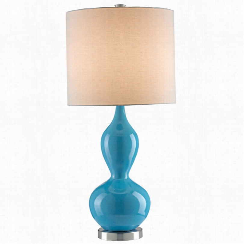 Contemporary Acapulco Blue Porcelain Cu Rrey And Compaany Table Lamp