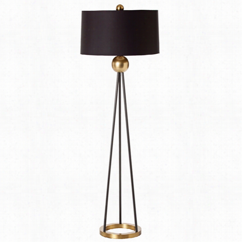 Contemporary Arterkors Hadley Modern Brass Black 65 1/2-inch_h Floor Lamp