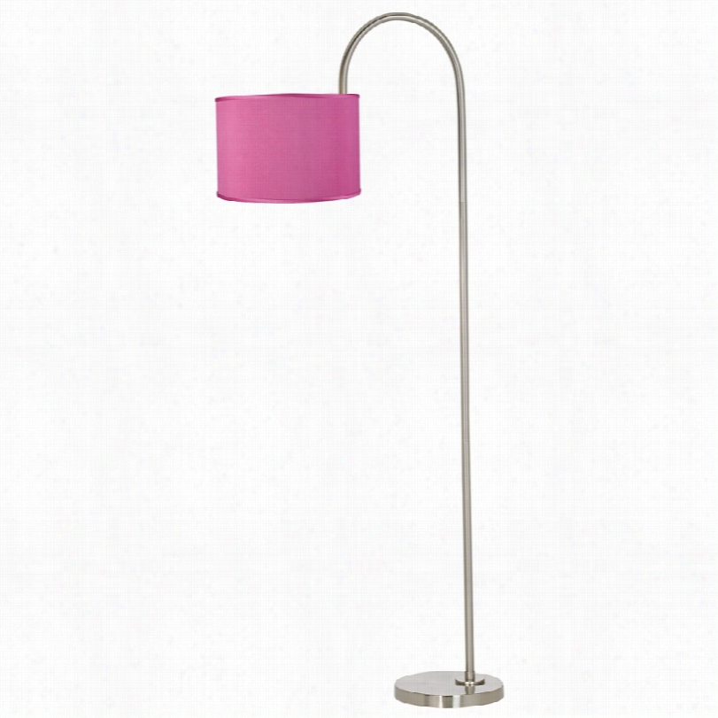 Contemporary Artis Ans Modern Radiant Orchid Faux Silk Floo Rlamp