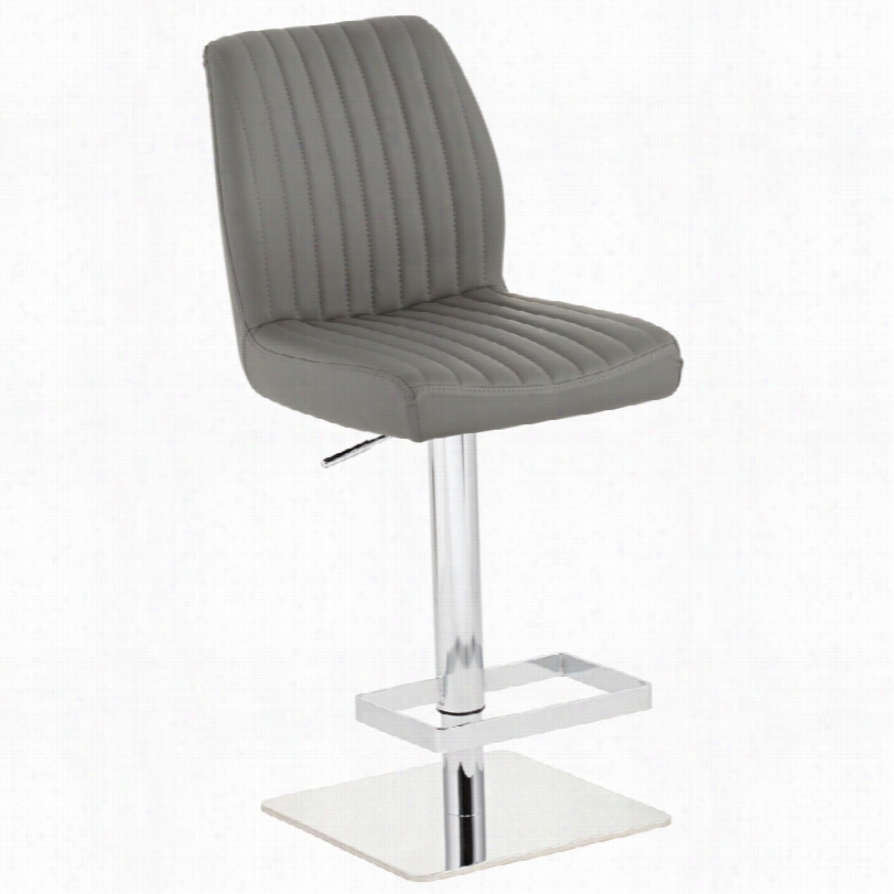 Contemporary Austin Gray Faux Leather Contemp Orary Adjustable Barstool