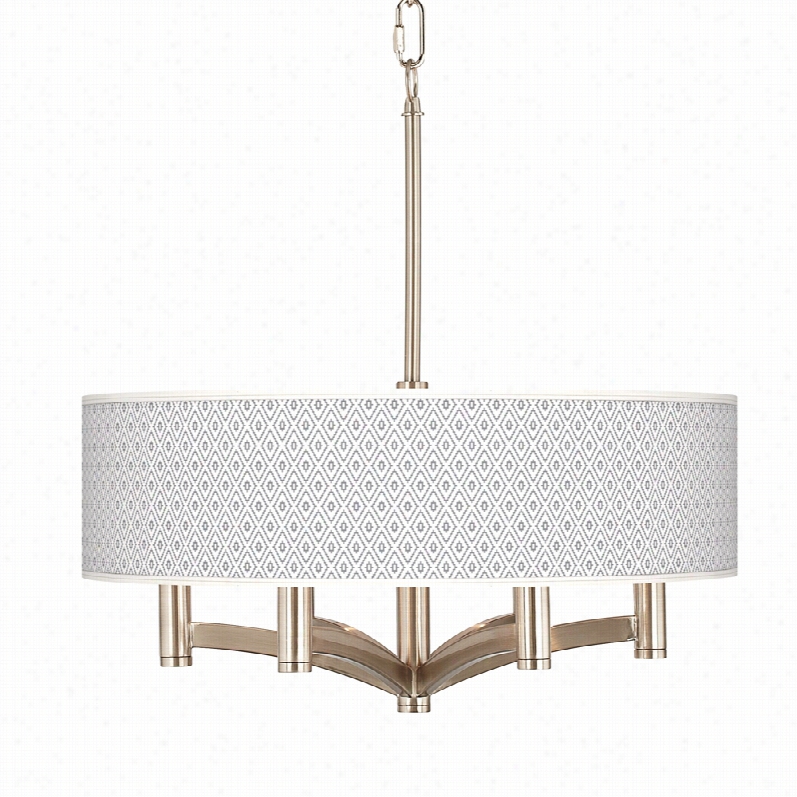 Conteporary Ava Brusgedn Ickel With Diamonds Shade Pend Ant Chandelier