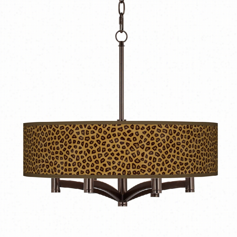 Contemporary Ava Safari Cheeyah Pattern Shadependant Chandelier