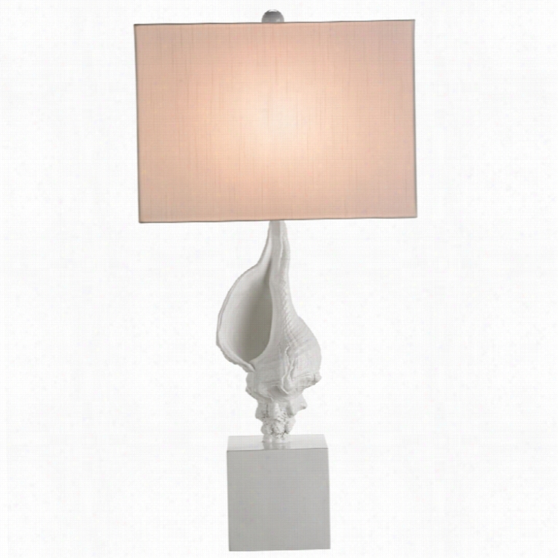 Contemporary Belize Glosay Whiteshelll Curreu And Assemblage Table Lamp