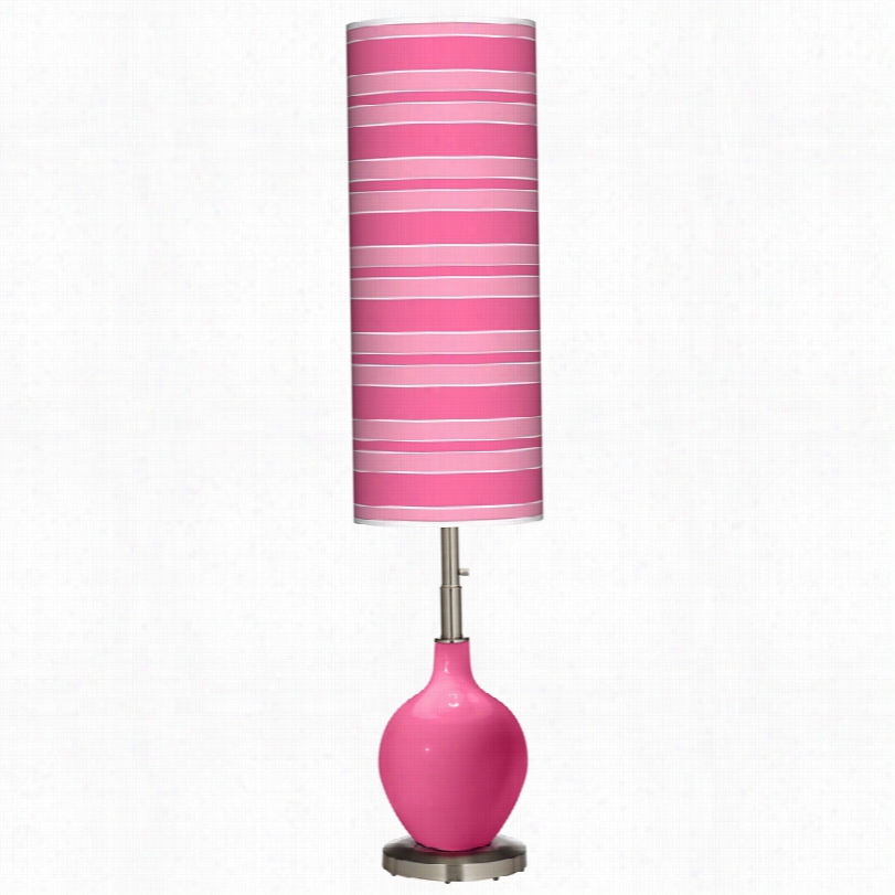 Contemporary B Ossom Pink With Confident Stripe Practical Knowledge Shade Ovo Floor Lamp