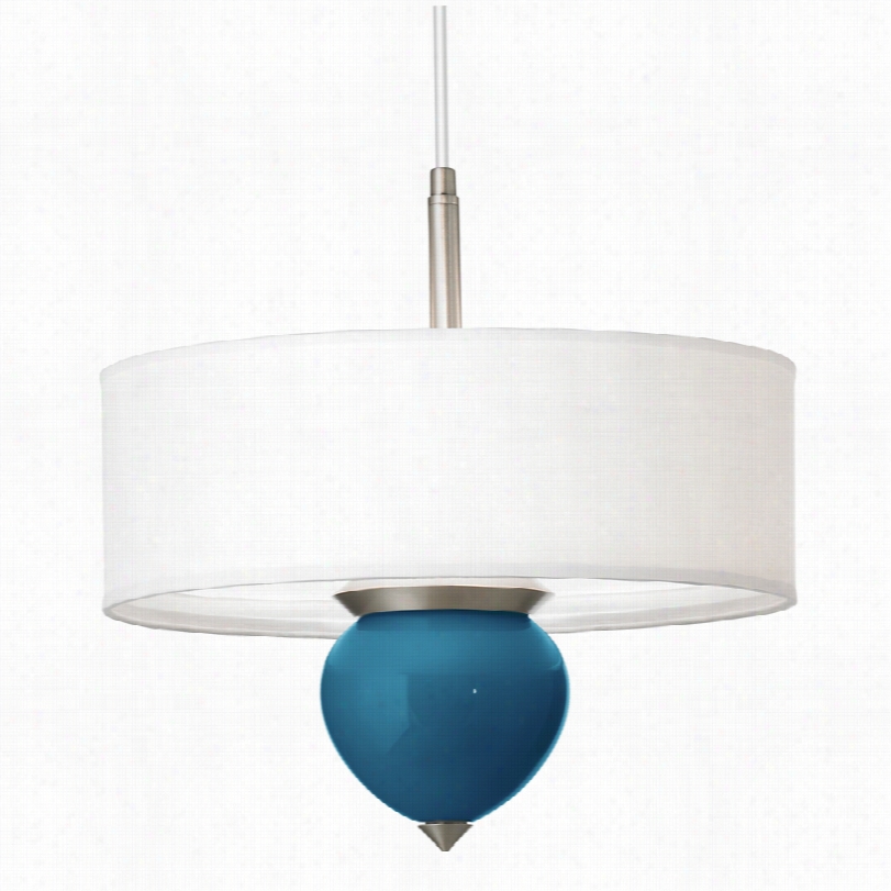 Contemporary Bosporus Blue Cleo Glass  1-6inch-w Pendant Chandelier